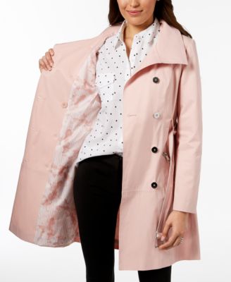 macys pink trench coat