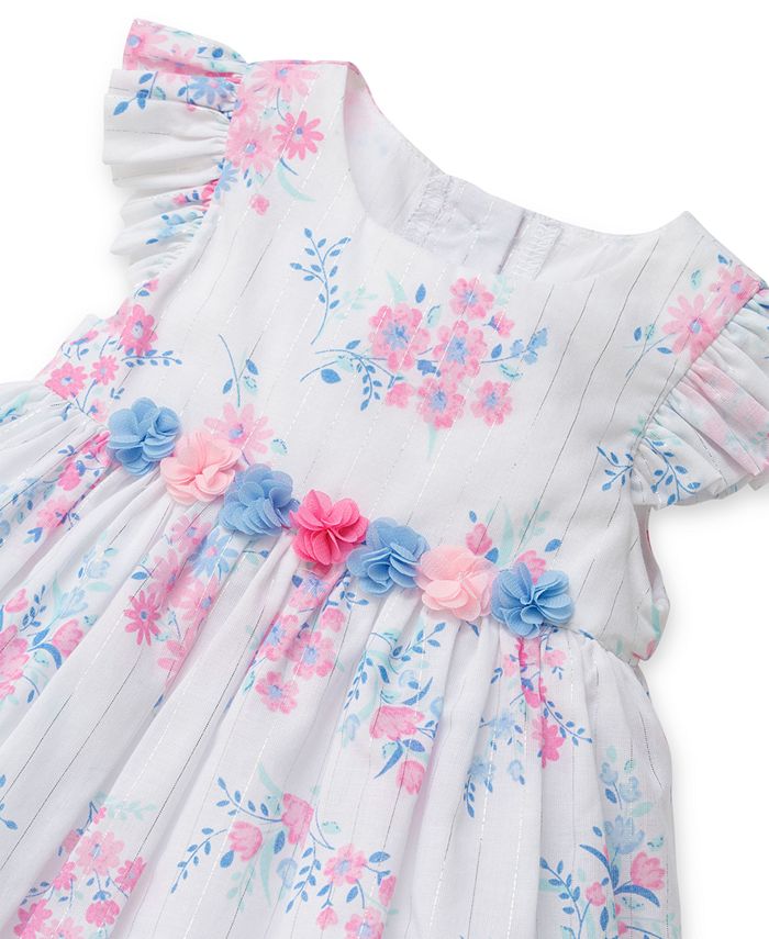 Little Me Whimsical FloralPrint Dress & Diaper Cover Set, Baby Girls