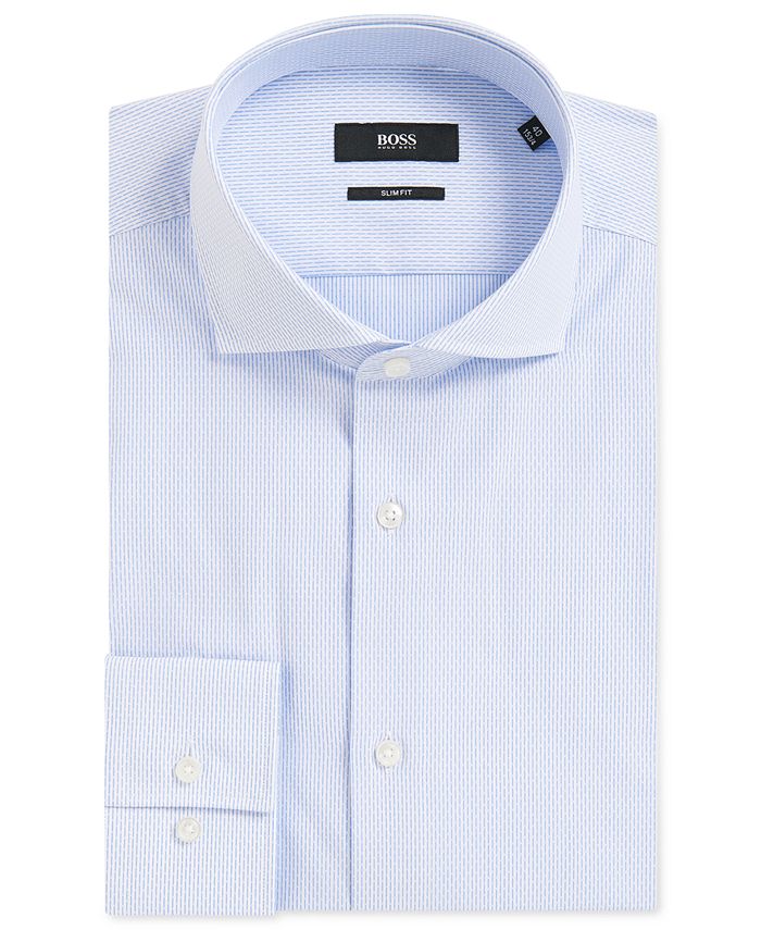 Hugo Boss BOSS Men's Slim-Fit Textured Cotton Dress Shirt & Reviews ...