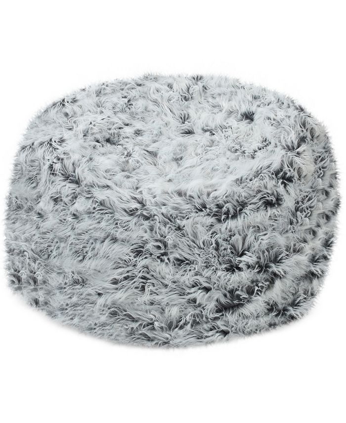 Noble House Lucee Faux Fur Bean Bag - Macy's