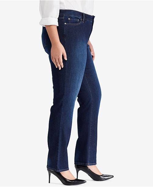 Lauren Ralph Lauren Plus Size Premier Straight-Leg Jeans - Jeans - Plus ...