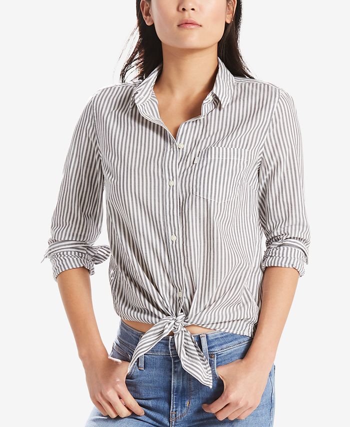 Levi's Liza Cotton Tie-Front Shirt - Macy's