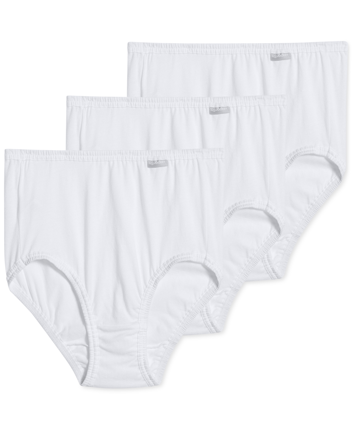 Shop Jockey Elance Brief 3 Pack Underwear 1484, 1486 Extended Sizes In White,prim Floral,earth Rose