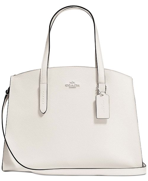 COACH Charlie Medium Carryall in Pebble Leather & Reviews - Handbags & Accessories - Macy&#39;s
