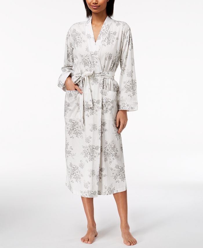 Charter Club RosePrint Cotton Knit Robe, Created for Macy's Macy's