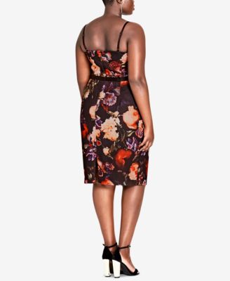 Trendy Plus Size Strappy Floral-Print Dress