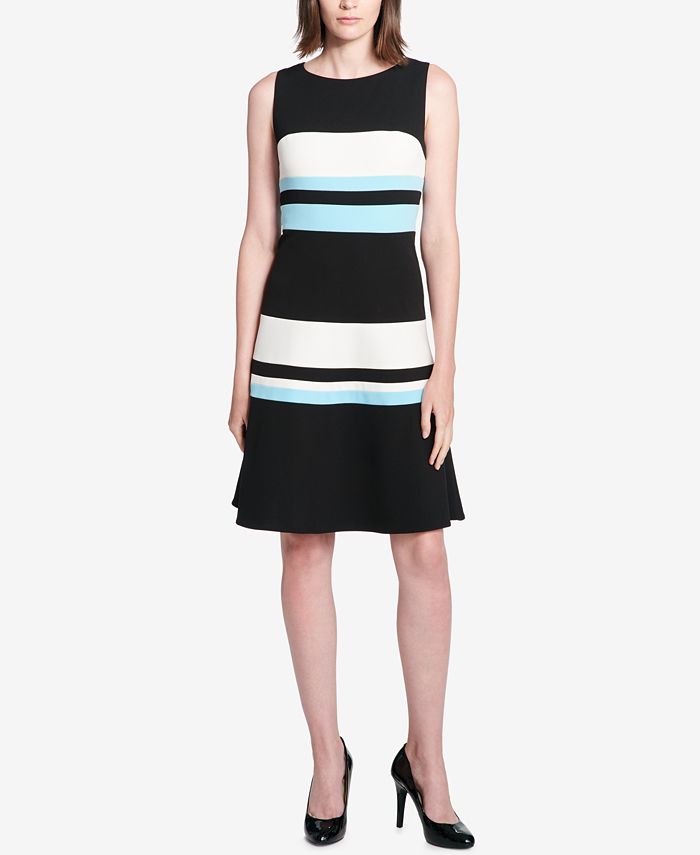 Tommy hilfiger striped top scuba sheath dress