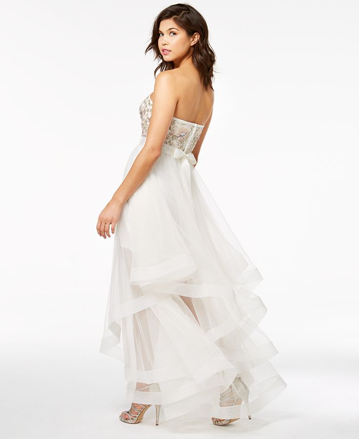 Say Yes to the Prom Juniors' Embellished Strapless Gown, Created for ...
