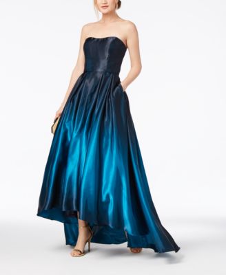Betsy & Adam - Strapless Ombr&eacute; High-Low Gown