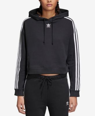 adidas three stripe cropped hoodie