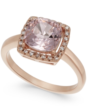 Charter Club Pave & Crystal Stone Square Halo 18k Rose Gold Plate, Created For Macy's In Rose Gold