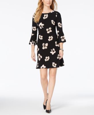 Tommy Hilfiger Printed Jersey Bell Sleeve A-line Dress - Macy's