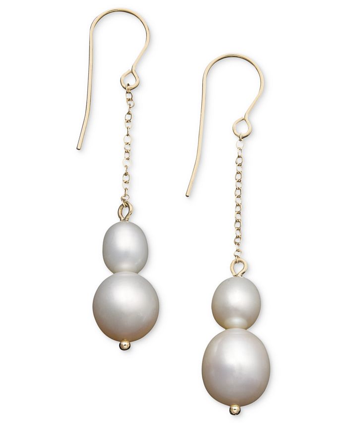 Macy's Pearl Earrings, 14k Gold Cultured Freshwater Pearl Drop (610mm