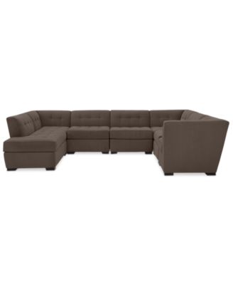 Furniture - Roxanne II Performance Fabric 7-Pc. Modular Sofa with Bumper Chaise: Custom Colors, Created for Macy's