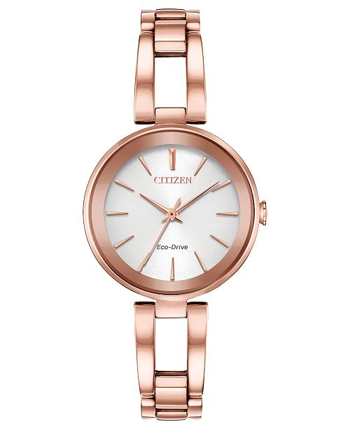 Citizen Women's Eco-Drive Axiom Pink Gold-Tone Stainless Steel Bracelet ...