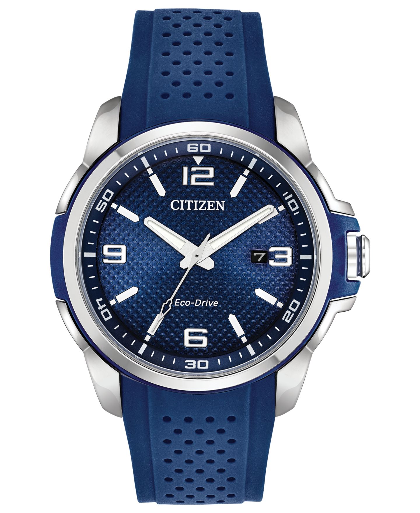 Мужские часы Drive From Citizen Eco-Drive Blue Polyurethane Strap Watch 45mm — фото 1