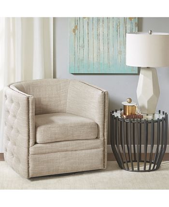 Furniture - Capstone Swivel Tufted Chair, Quick Ship