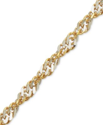 18" Two-Tone Perfectina Chain Necklace (1-1/3mm) in 14k Gold