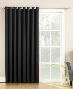 Sun Zero Grant Solid Grommet Curtain Panel, 100" X 84" In Black