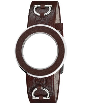 Gucci - Watch Brand Strap and Bezel, Women's U-Play Brown ssima Leather 35mm YFA50012