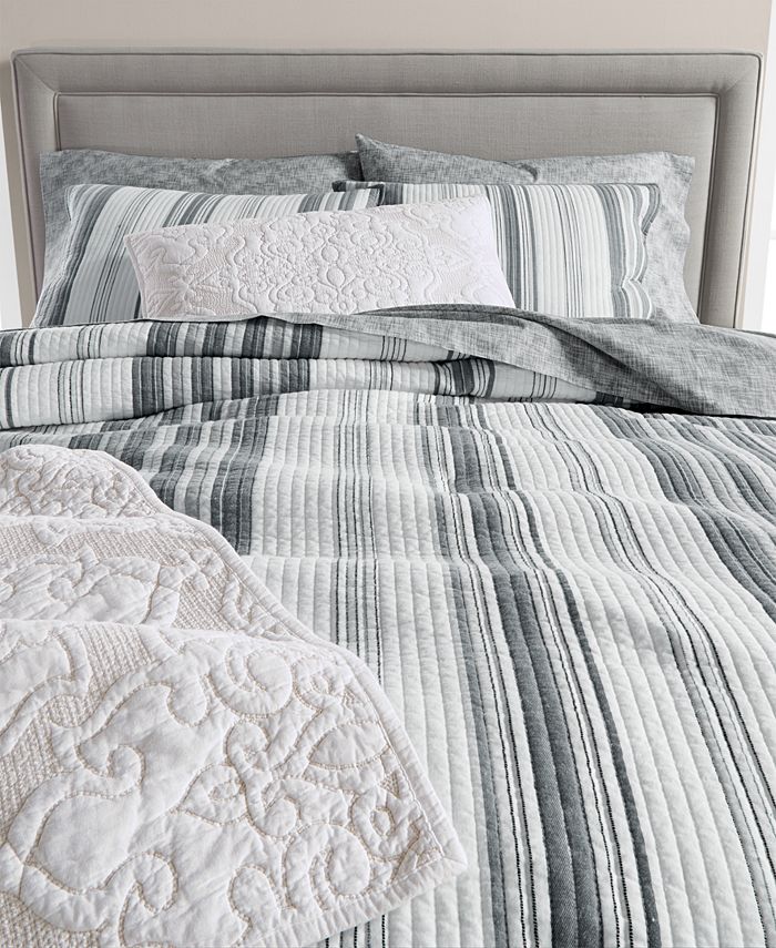 Martha Stewart Collection LAST ACT! Ridge Stripe Cotton 8Pc. California King Comforter Set