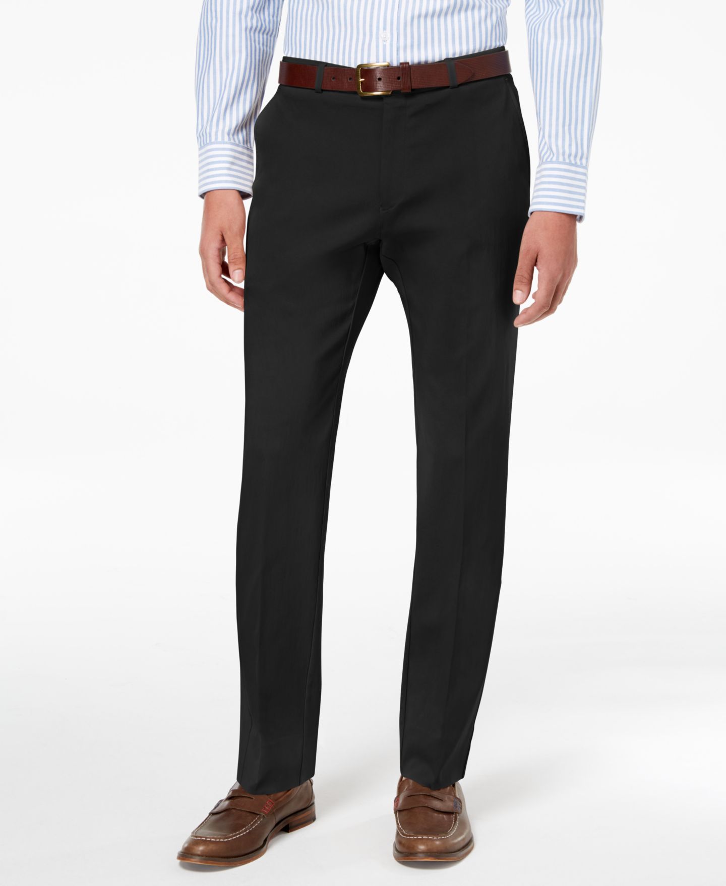 Мужские брюки Tommy Hilfiger Modern-Fit TH Flex Stretch Solid Performance, цвет: Чёрный — фото 1
