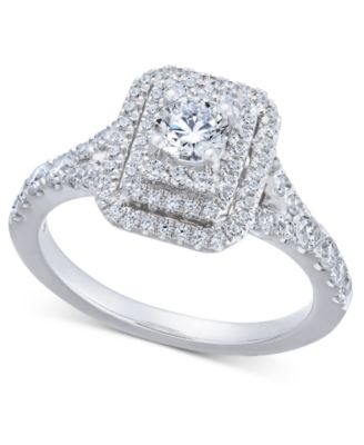 Macy's - Diamond Elevated Halo Engagement Ring (1 ct. t.w.) in 14k White Gold