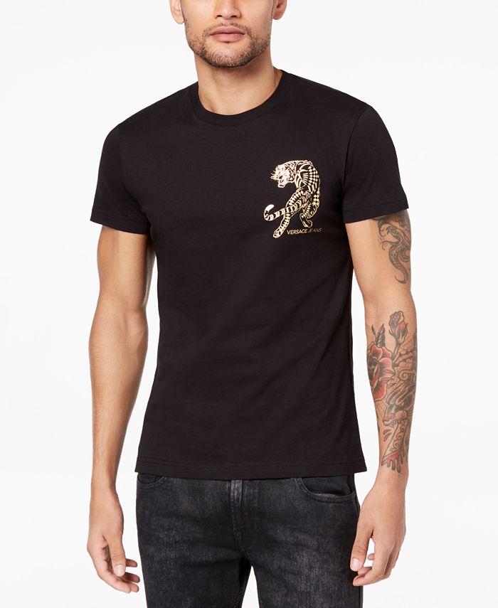 Versace Men's Gold-Foil Graphic-Print T-Shirt - Macy's