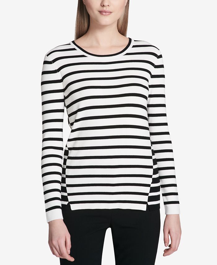 Calvin Klein Contrast-Stripe Top - Macy's