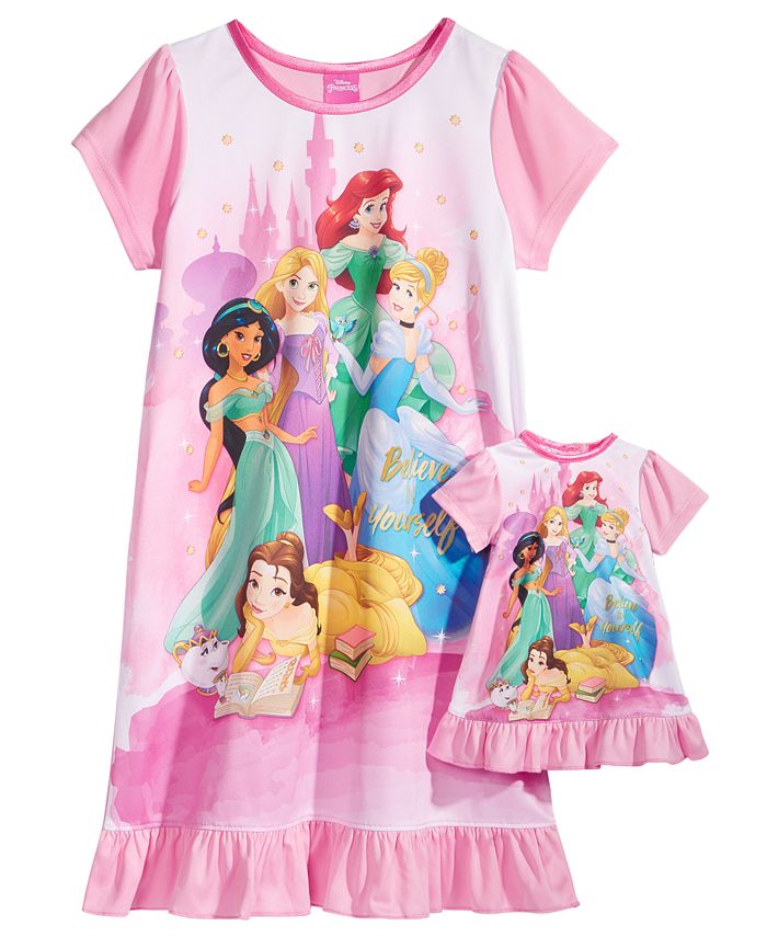 Disney Princesses Nightgown with Doll Nightgown Little Girls