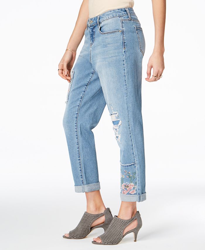 Style & Co Patched Boyfriend Jeans, Created for Macy's - Macy's