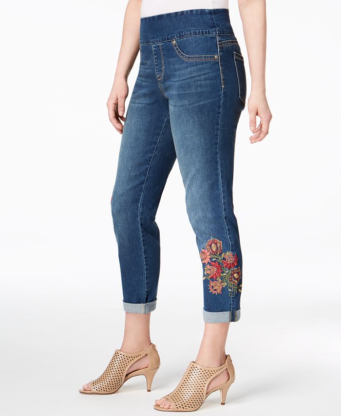 Style & Co Embroidered Boyfriend Jeans, Created for Macy's - Macy's