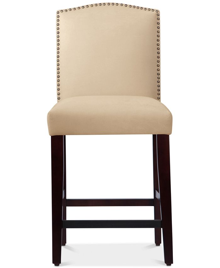 Skyline Callon Velvet Nail Button Counter Stool & Reviews Furniture