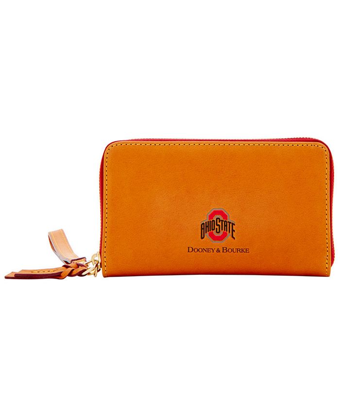 Dooney & Bourke Philadelphia Phillies Tan Leather Logo Zip Wristlet  Wallet Bag