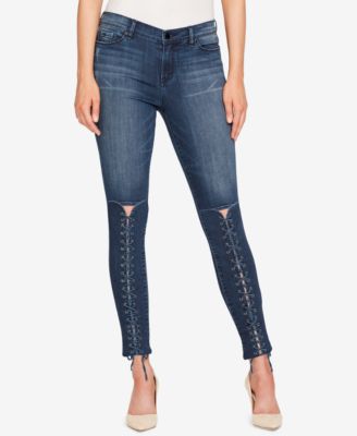 WILLIAM RAST Lace-Up Ankle Skinny Jeans 
