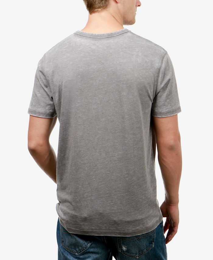 Lucky Brand Men's Burnout Button Notch Short Sleeve Tshirt & Reviews ...