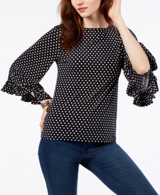 Michael Kors - Printed Flare-Sleeve Top