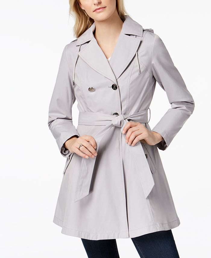 Laundry by Shelli Segal Belted Skirted Trench Coat - Macy's