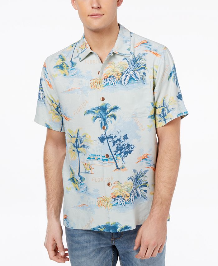 Tommy Bahama Men's Destination Florida Printed Silk Shirt - Macy's