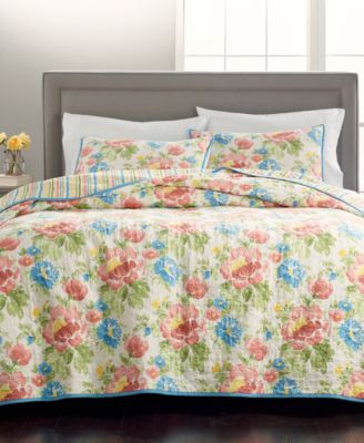 Martha Stewart Collection - Savannah Rose 100% Cotton King Quilt