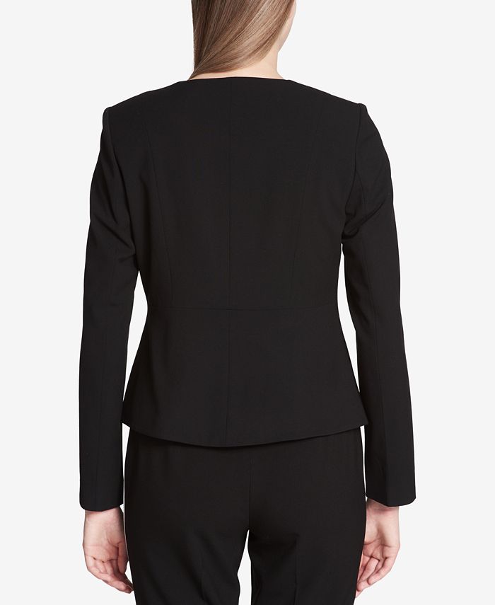 Calvin Klein Colorblocked Zip-Front Blazer - Macy's
