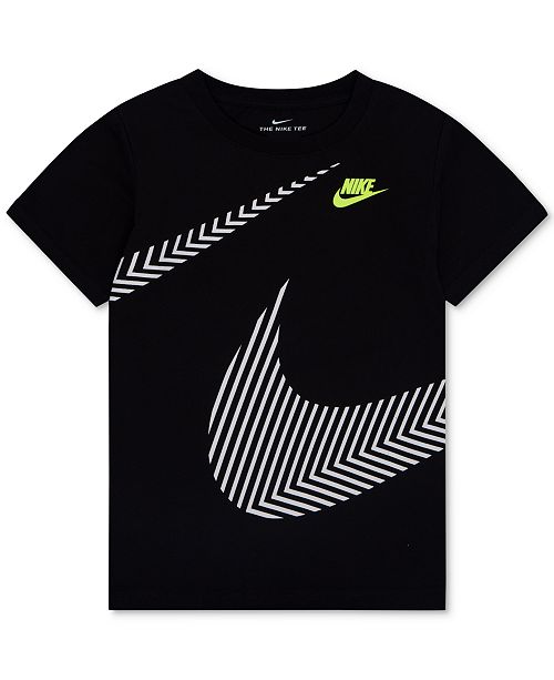 Nike Swoosh-Print Cotton T-Shirt, Little Boys & Reviews - Shirts & Tees ...