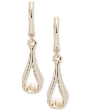 image of Dkny Gold-Tone Open Drop Earrings, Created for Macy-s