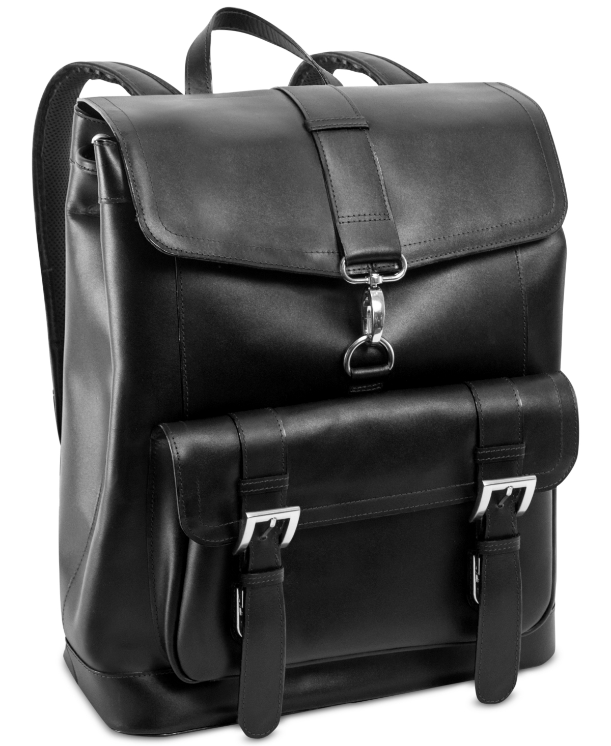 Hagen Leather Laptop Backpack - Black
