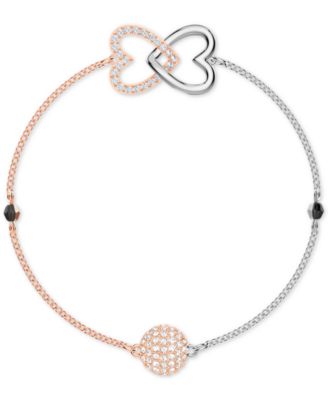 Swarovski - Remix Two-Tone Crystal Interlinking Heart Magnetic Flex Bracelet