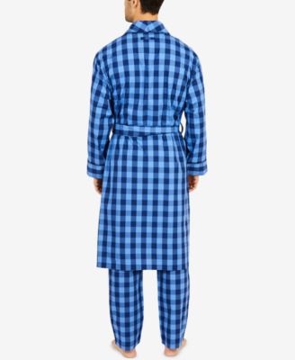 Men's Buffalo Plaid Shawl-Collar Cotton Robe