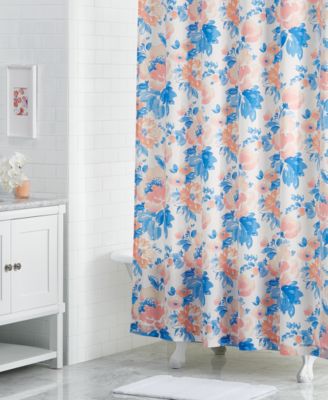 Martha Stewart Collection - Savannah Rose 72" x 72" Floral-Print Shower Curtain