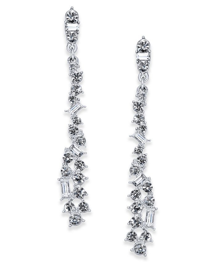 INC International Concepts I.N.C. SilverTone Crystal Linear Drop