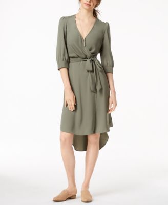 Bar III - Striped Wrap Dress