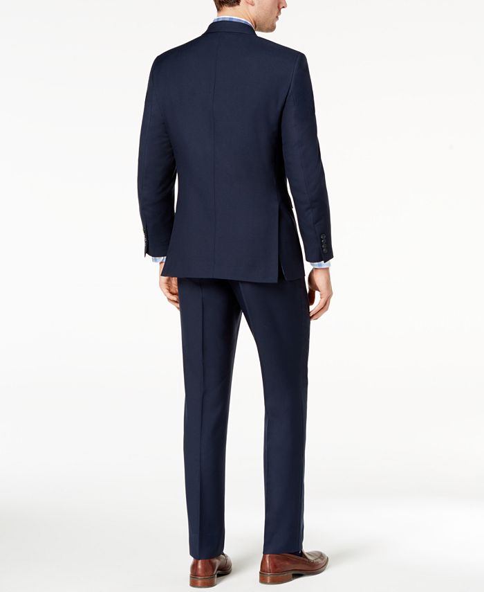 Perry Ellis Men's Slim-Fit Stretch Navy Solid Suit - Macy's